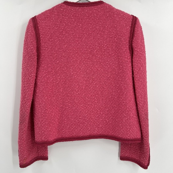 Vintage Castleberry Boucle Blazer Size 12 Pink‎ Tweed Jacket Union Made Classy - Picture 4 of 10